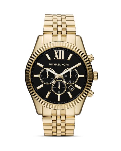 michael kors lexington gold-tone watch|Michael Kors lexington watch men's.